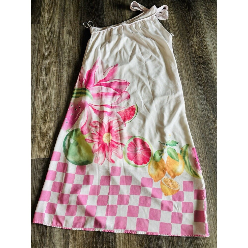 Petal and Pup Reagan One-Shoulder Linen Blend Lined Midi Dress Size Medium NWOT - Picture 5 of 8